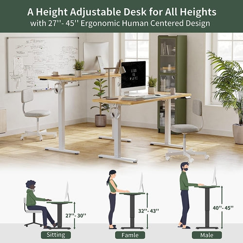 DeskCraft Standing Desk in Minimal Home Office Workspace Setup
