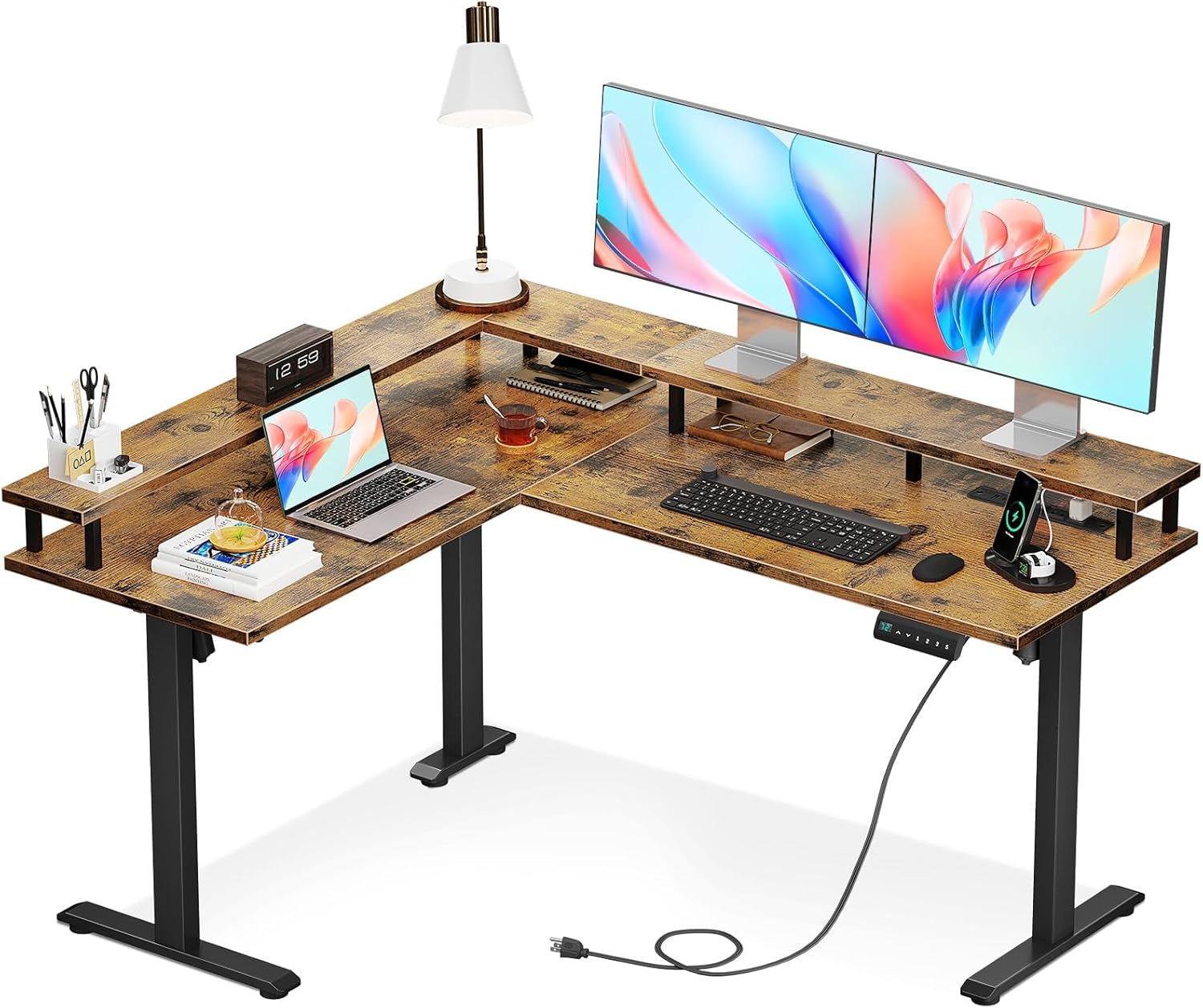 DeskCraft L-Shaped Standing Desk 59"