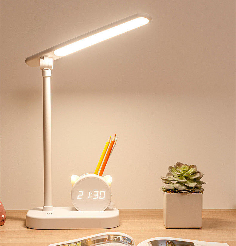 DeskCraft LED Lamp with Pen Holder & Clock