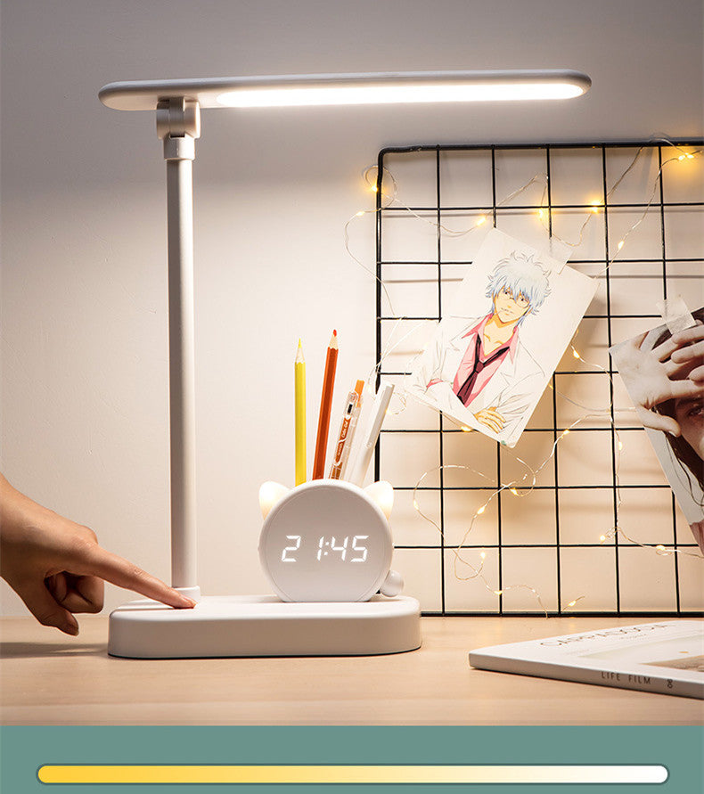 DeskCraft LED Lamp with Pen Holder & Clock