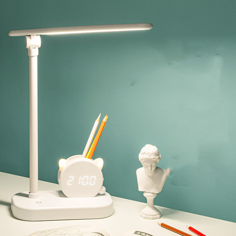 DeskCraft LED Lamp with Pen Holder & Clock