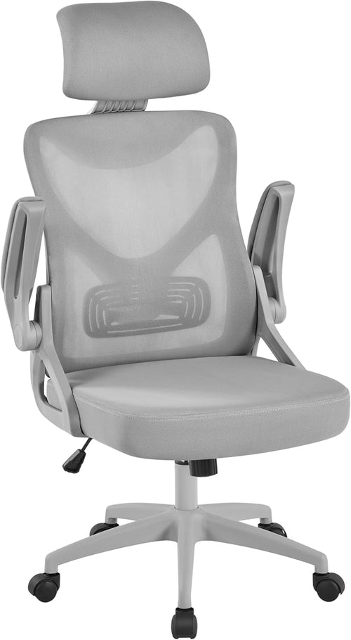 DeskCraft Ergonomic Chair Side View Showing Adjustable Armrests and Mesh Back