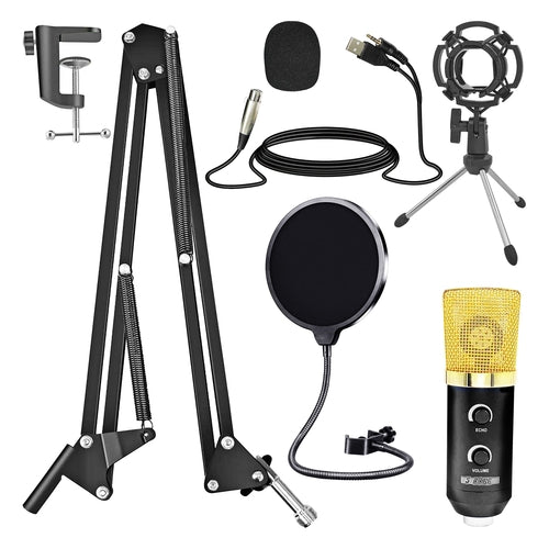DeskCraft Professional Podcast Microphone Bundle - Premium Home Office Audio Gear