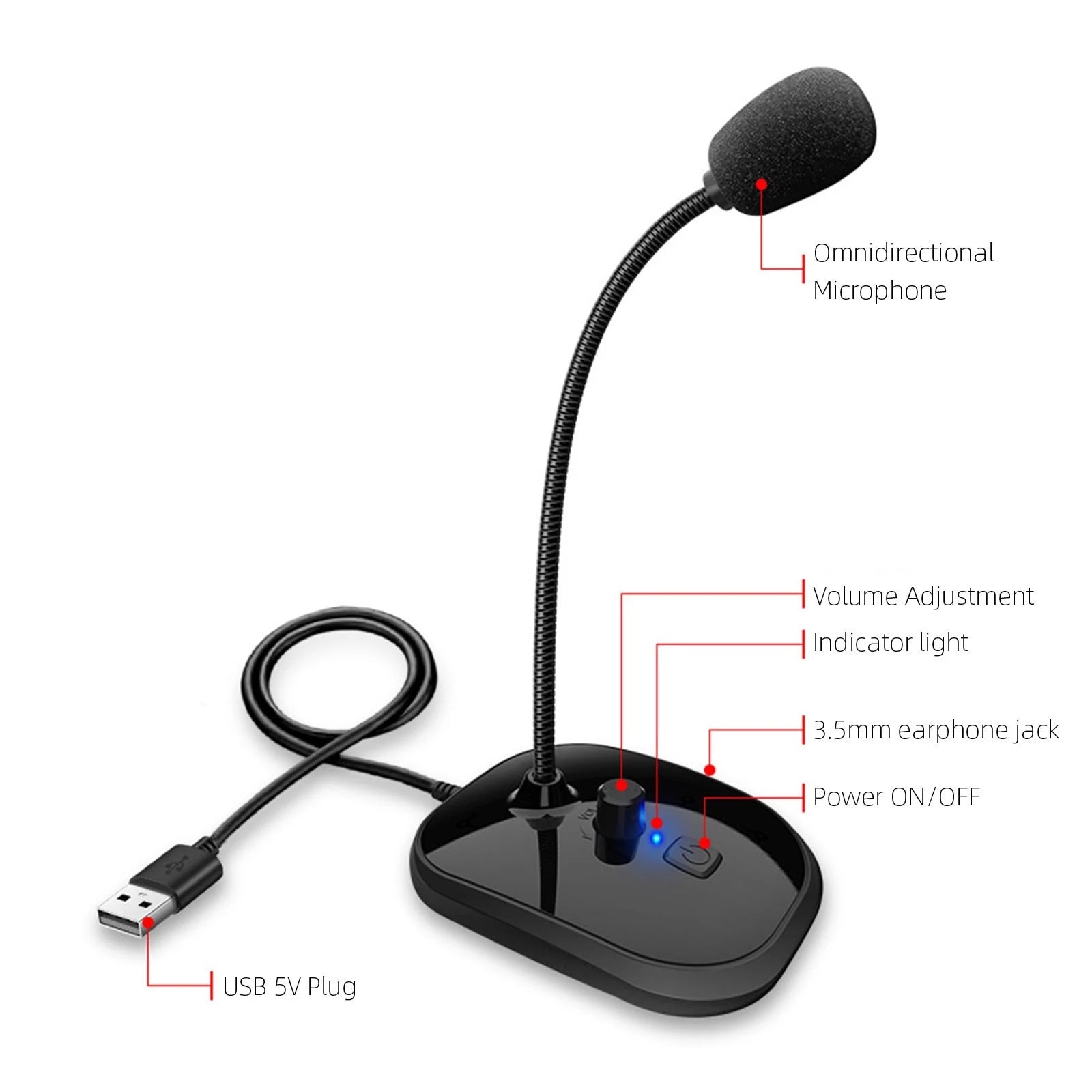 DeskCraft Gooseneck USB Microphone
