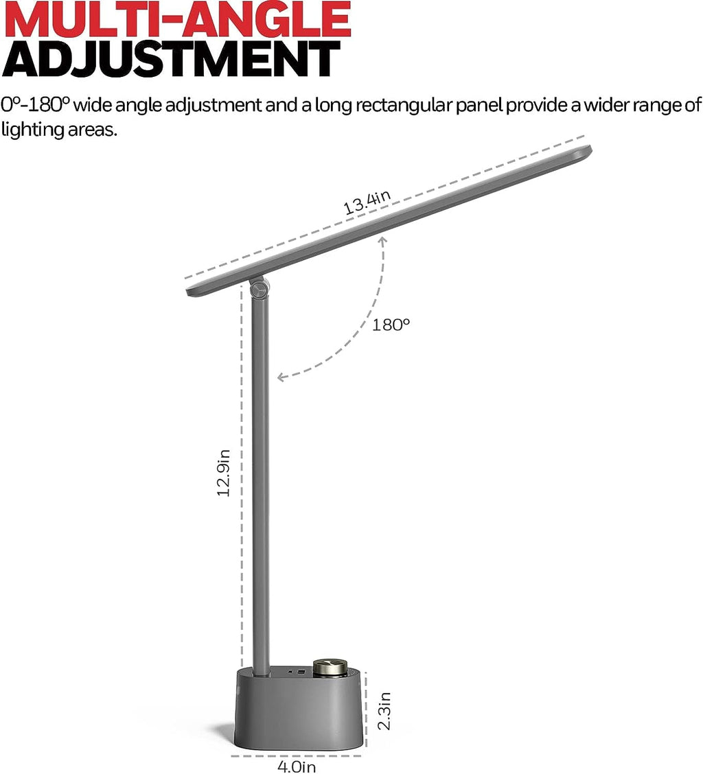 DeskCraft LED Lamp USB-A & USB-C Gray