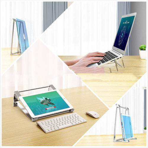 Sleek aluminum laptop stand from DeskCraft in modern home office workspace