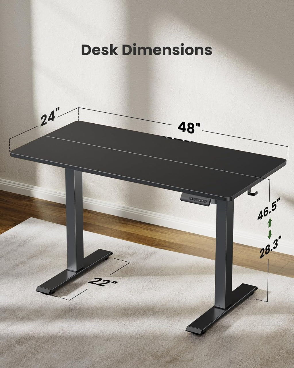 DeskCraft Memory Standing Desk 48" White