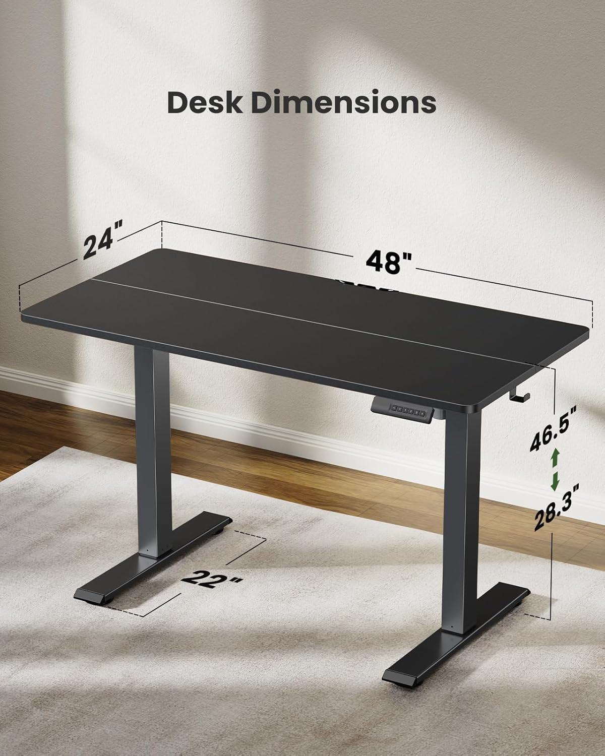 DeskCraft Memory Standing Desk 48" White