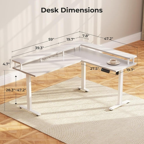 DeskCraft Standing Desk Side Angle Showing Height Adjustment Mechanism
