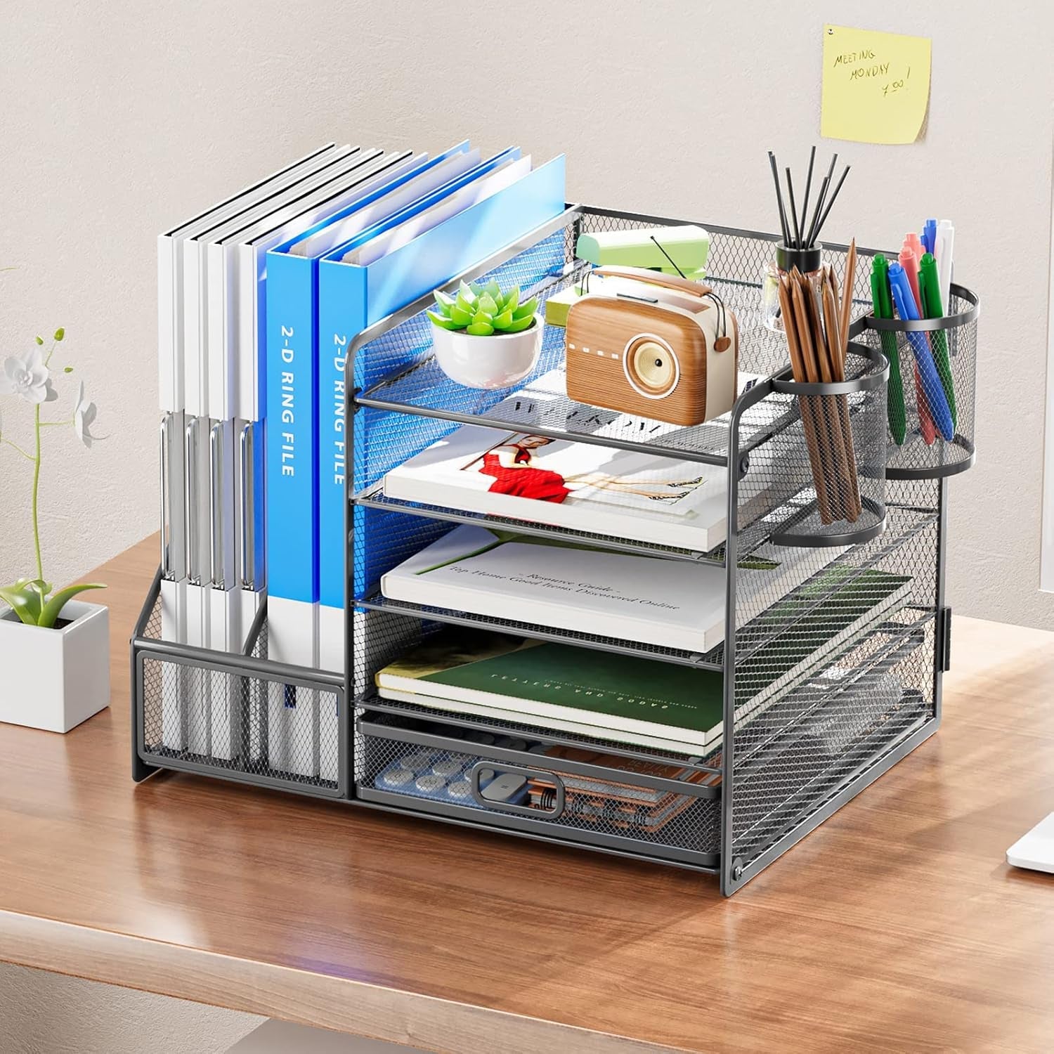 DeskCraft 5-Tier Mesh Organizer Grey