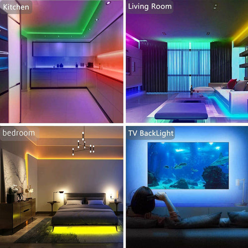 Close-up of DeskCraft LED Strip Showing Vibrant Color Options