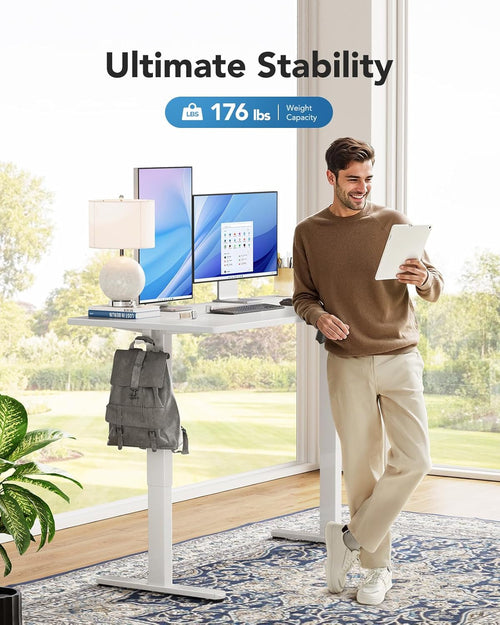 Close-up of DeskCraft Standing Desk Robust Steel Frame Construction