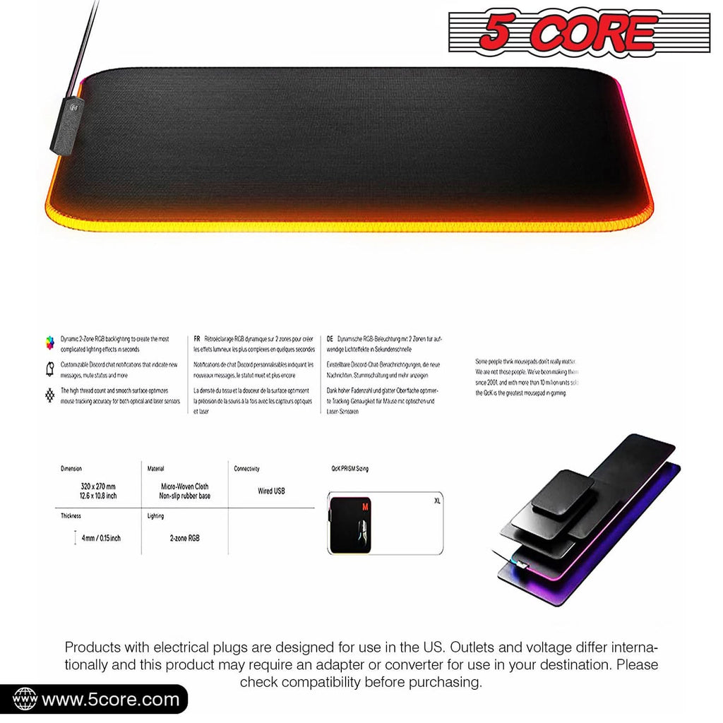 DeskCraft RGB Gaming Mouse Pad 12 Modes