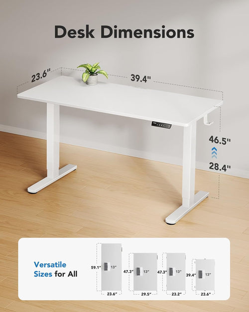 Modern Standing Desk Side Profile with Digital Control Panel by DeskCraft