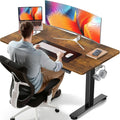 DeskCraft Electric Standing Desk 47in Wood Brown - Premium Home Office Standing Desk