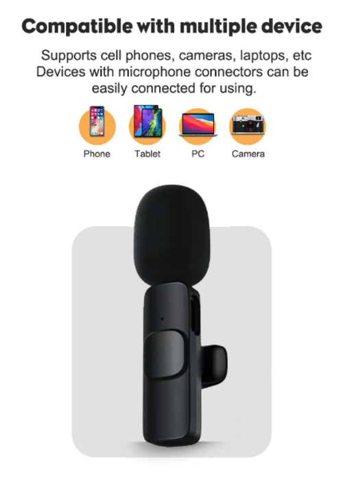 Side Angle of DeskCraft Wireless Lavalier Mic with Clip