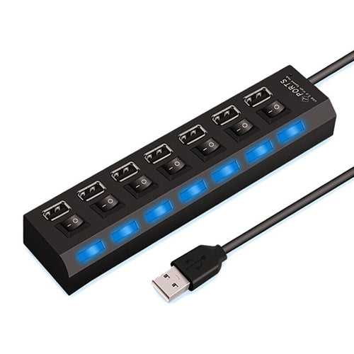 DeskCraft 7-Port USB Hub Splitter - Professional Home Office Tech Accessory