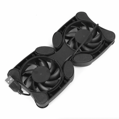 Laptop Resting on DeskCraft Cooling Pad in Home Office Setup