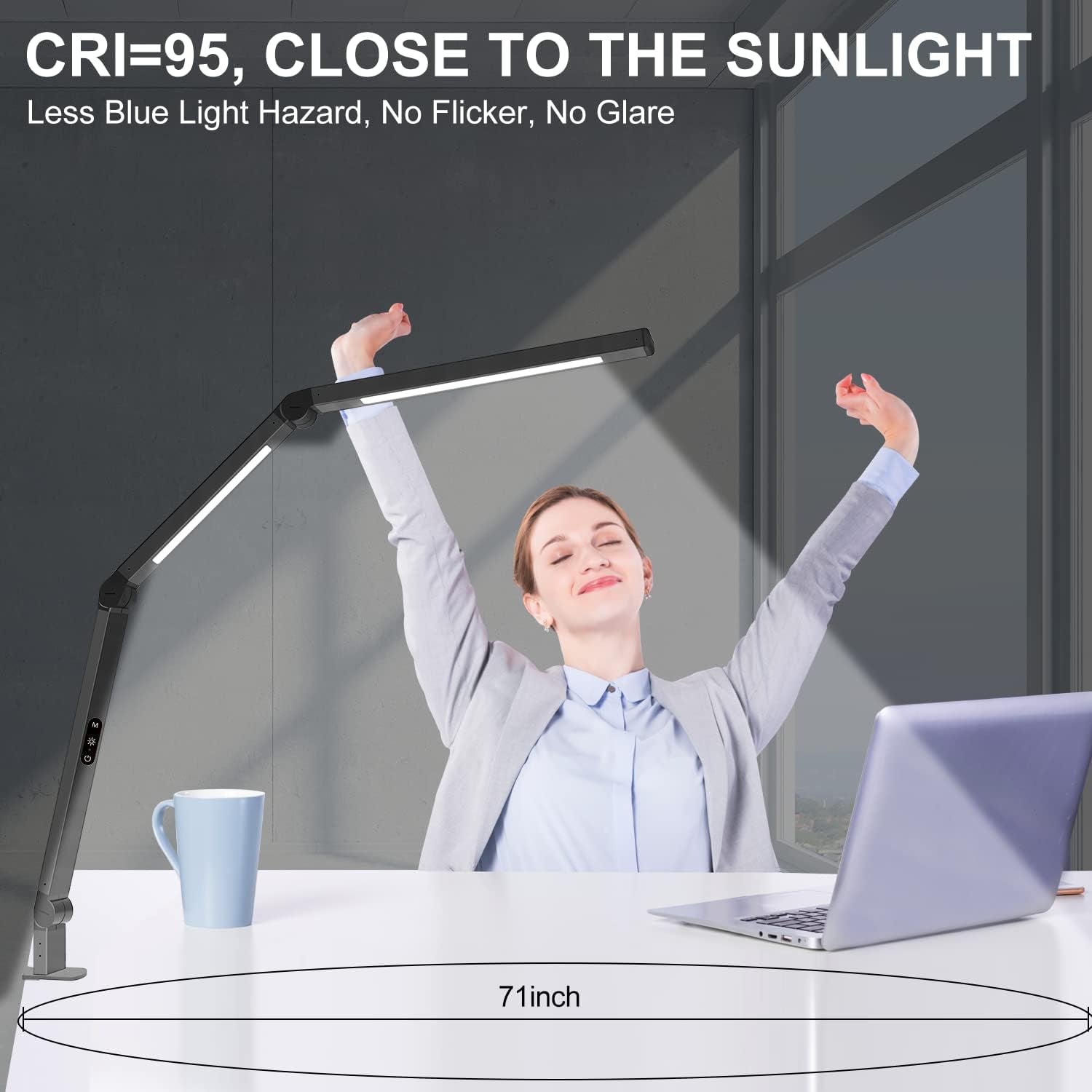 DeskCraft Lamp Showcasing Color Temperature Modes for Home Office