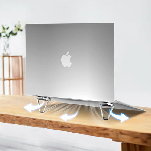 DeskCraft laptop stand demonstrating compact, portable design for home offices