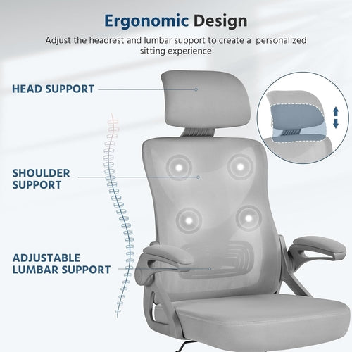 DeskCraft Mesh Chair Full Side Profile in Modern Home Office Setting