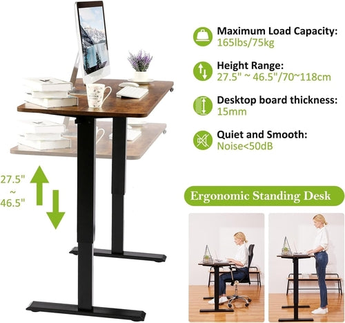 Full Workspace Setup with DeskCraft Electric Standing Desk in Modern Home Office