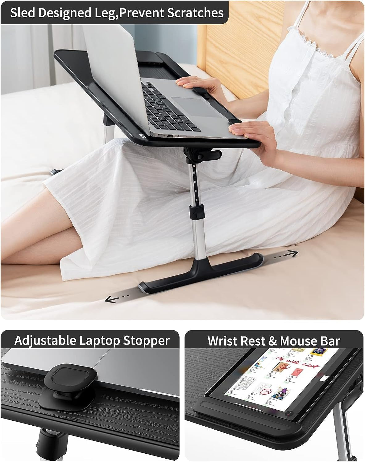 Portable Home Office Laptop Stand with Soft Wrist Rest