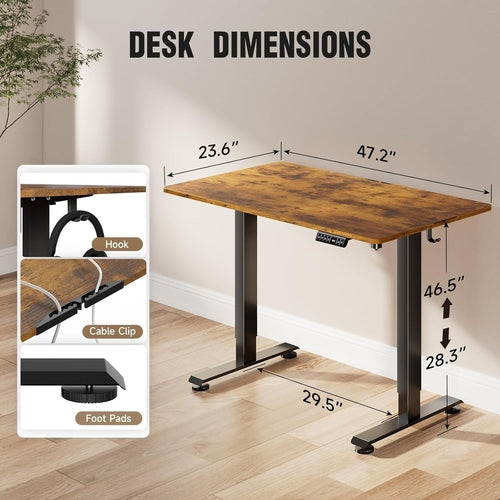 Close-up of Wood Brown Desktop Finish on Professional Home Office Desk