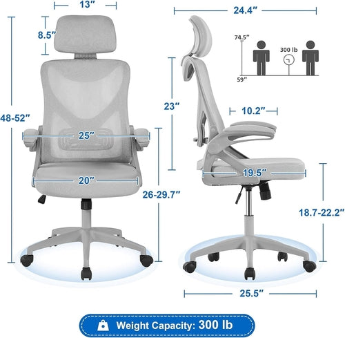 Close-up of DeskCraft Chair's Breathable Mesh Backrest and Lumbar Support