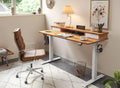 DeskCraft Electric Standing Desk 48in Double Drawer - Premium Home Office Workstation