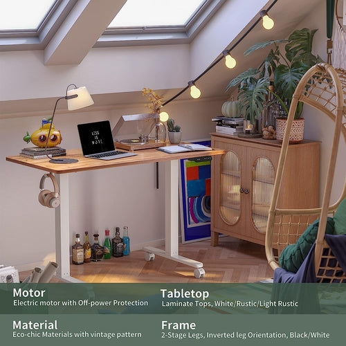 Fully Extended Standing Desk Showing Ergonomic Height Range