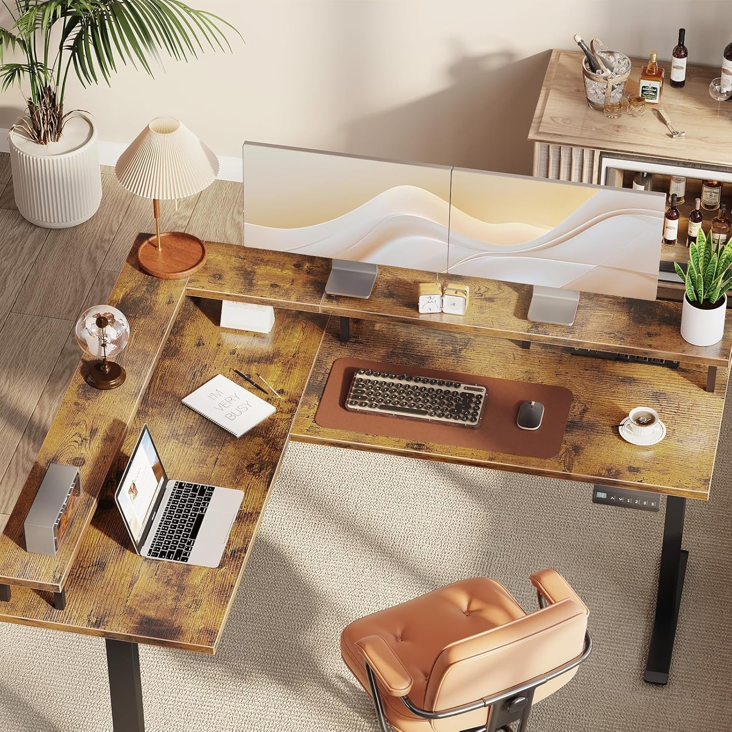 DeskCraft L-Shaped Standing Desk 59"