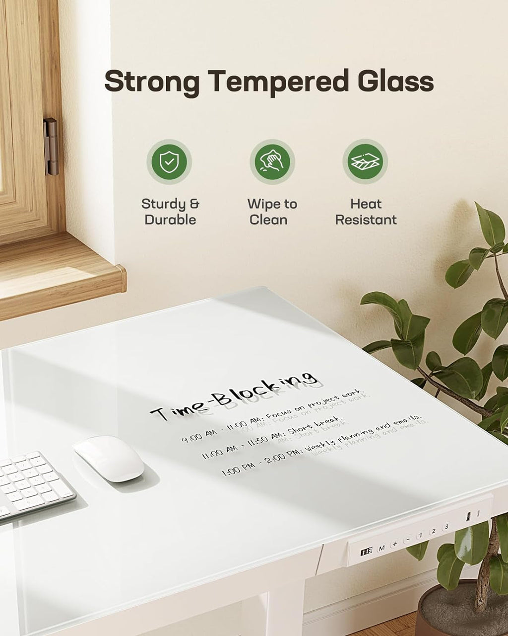 DeskCraft Glass Standing Desk 48"