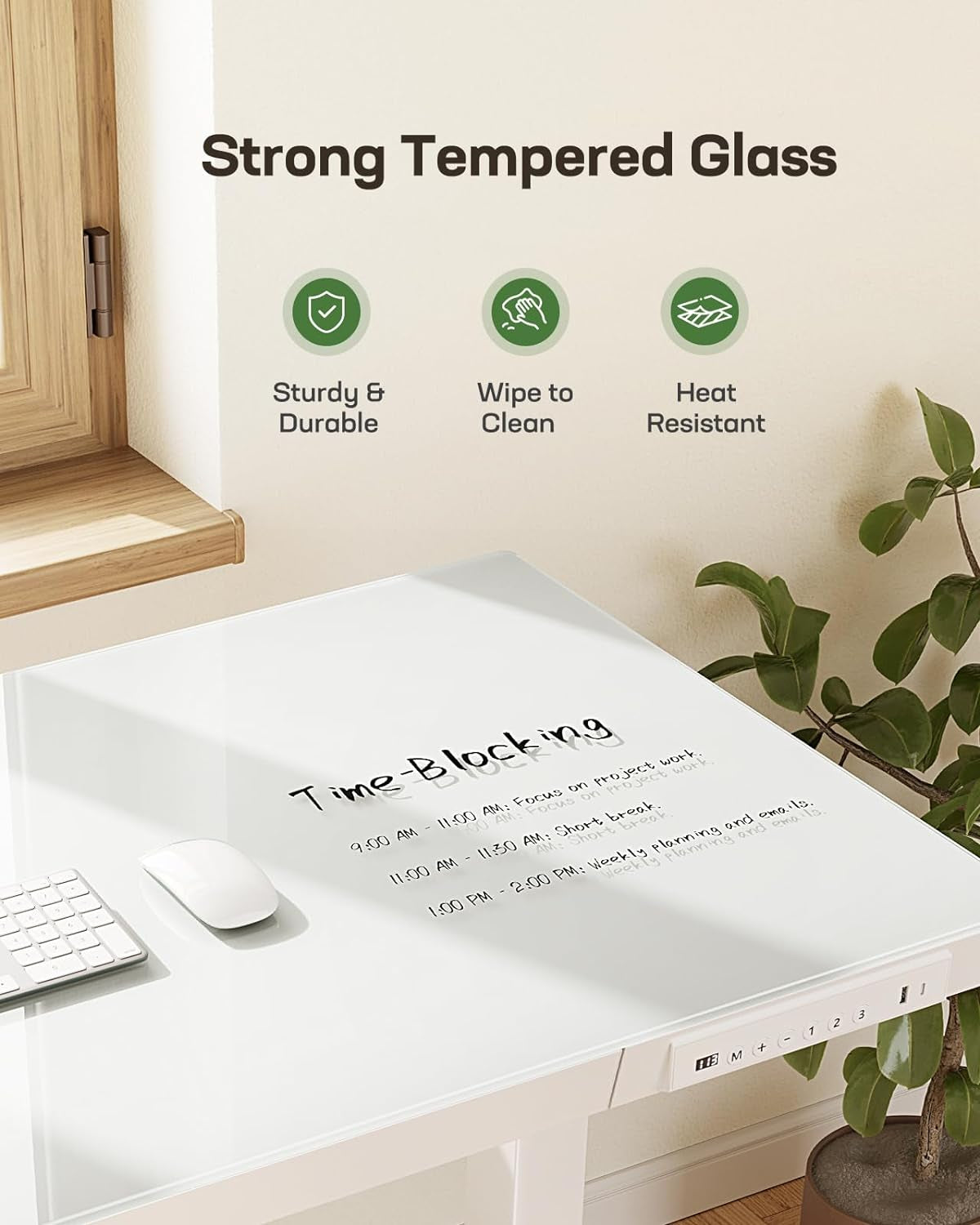 DeskCraft Glass Standing Desk 48"