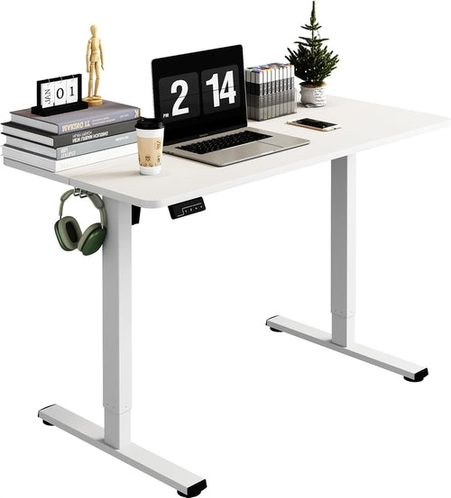 DeskCraft Electric Standing Desk 40in White - Premium Height Adjustable Home Office Solution