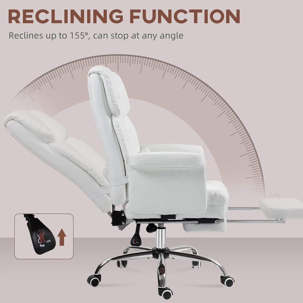 Full workspace setup featuring DeskCraft white ergonomic chair