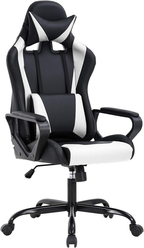 DeskCraft Gaming Chair White - Premium Ergonomic Home Office Chair