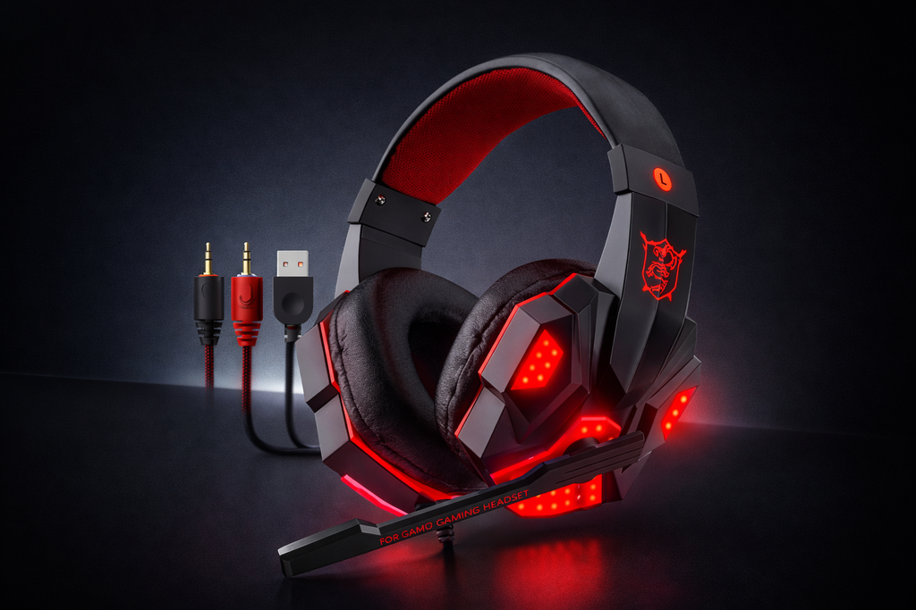 DeskCraft RGB Gaming Headset with LED - Premium Home Office Audio Gear