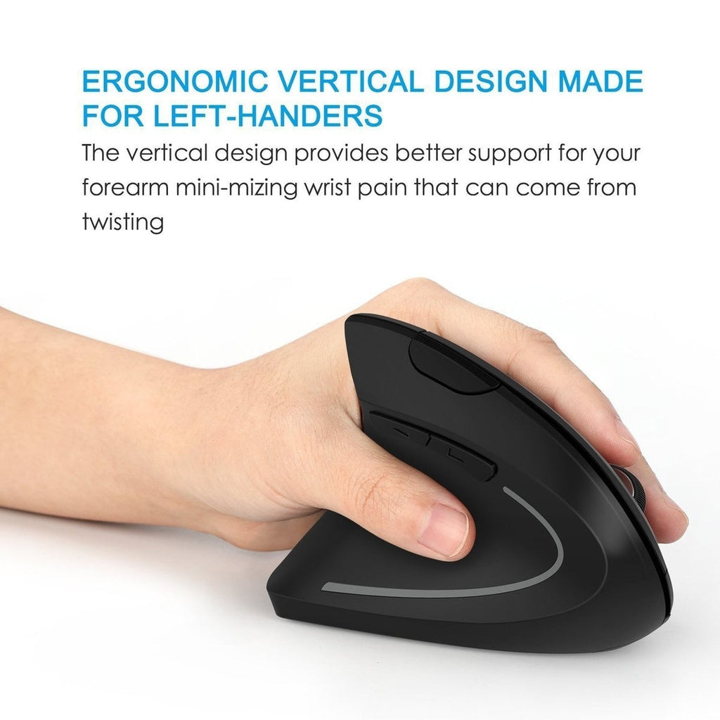 DeskCraft Vertical Mouse Side Angle Showcasing Ergonomic Design for Desk Setup