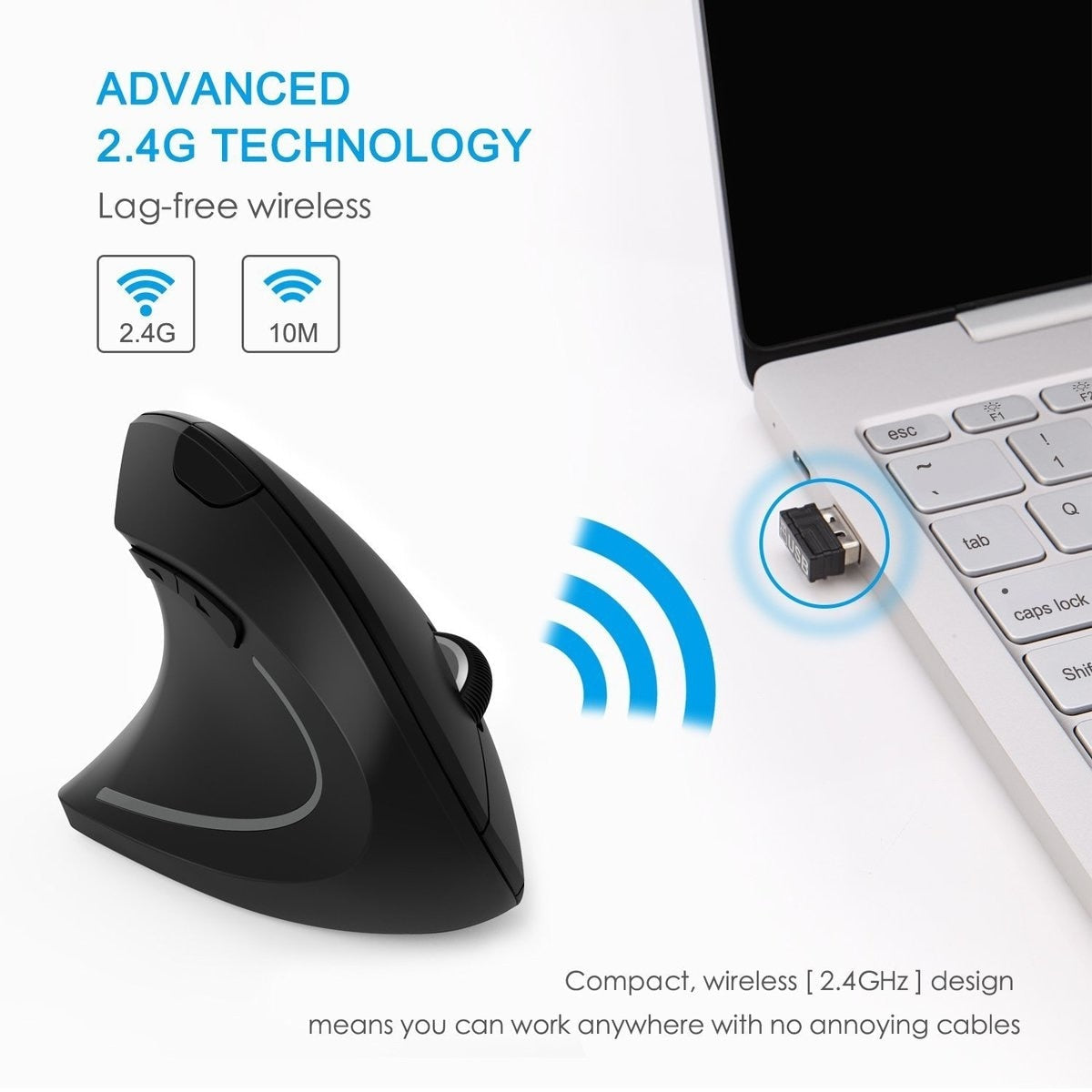 DeskCraft Ergonomic Vertical Mouse Demonstrating Comfortable Hand Position