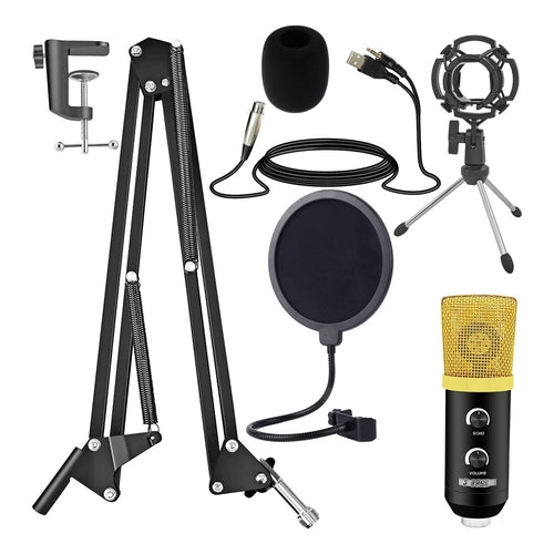 Professional Podcast Microphone with Desktop Stand by DeskCraft