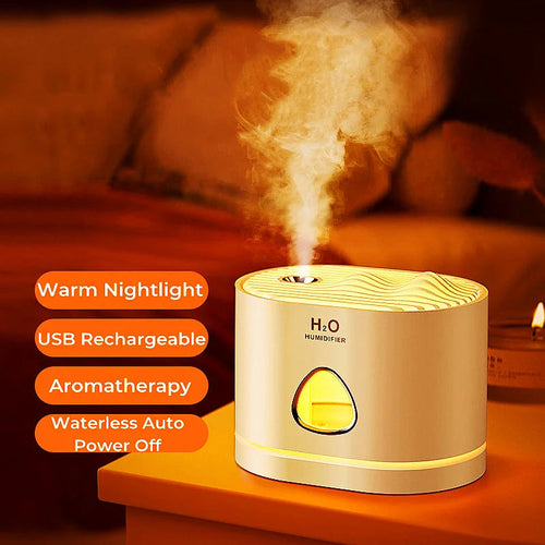 Sleek USB desk humidifier with LED lighting for modern workspace
