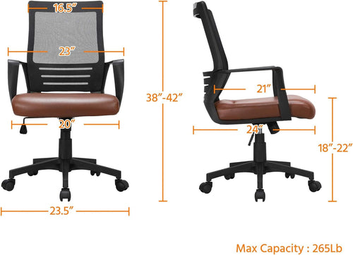 Close-up of DeskCraft Chair's Breathable Mesh Back Support