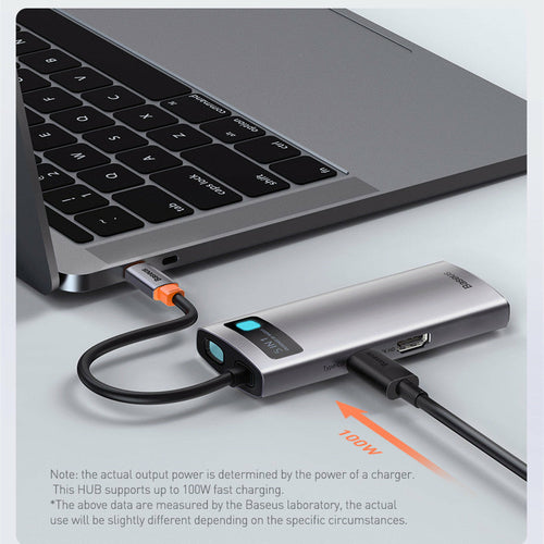 DeskCraft USB-C Hub Side View Showing Multiple Connectivity Ports