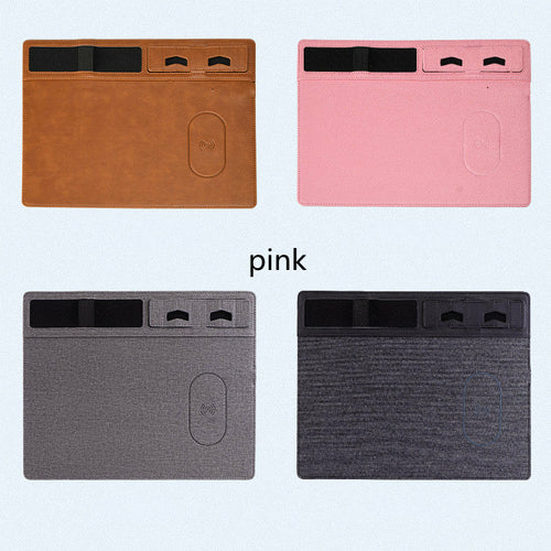 Home Office Desk Setup featuring DeskCraft Wireless Charging Mouse Pad