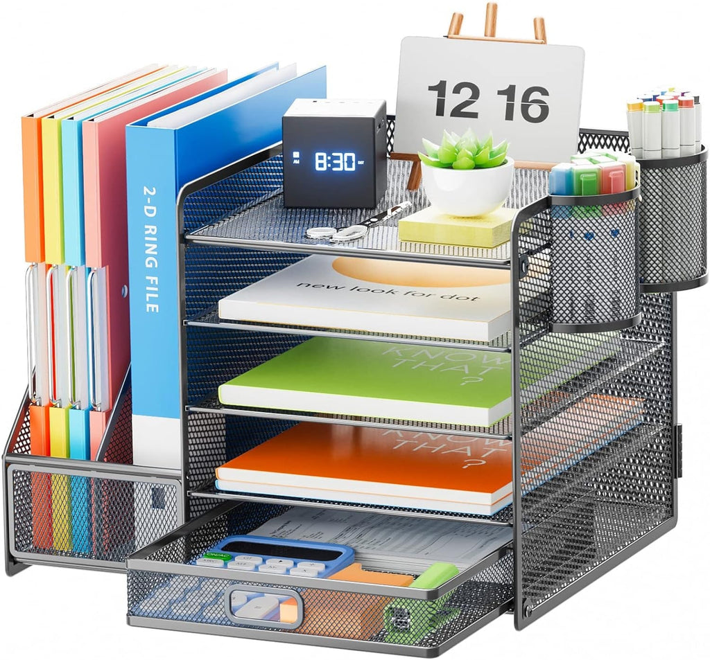 DeskCraft 5-Tier Mesh Organizer Grey