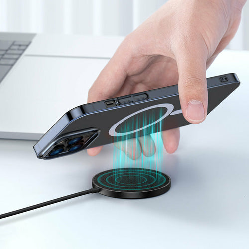 DeskCraft Mini2 Wireless Charger in Sleek Aluminum Finish for Modern Desk Setups