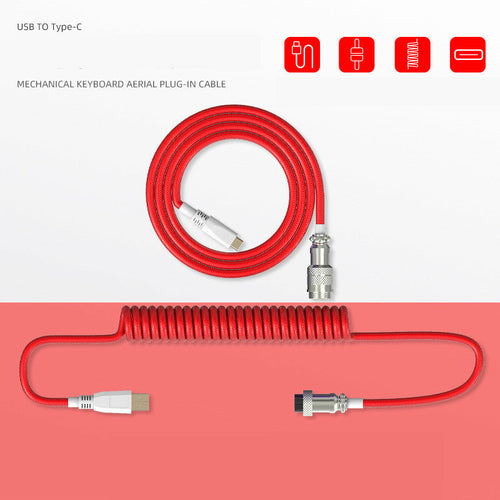 Close-up of DeskCraft Keyboard Cable Showing Nylon Braiding