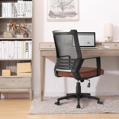 DeskCraft Leather Mesh Executive Ergonomic Chair - Full Product View