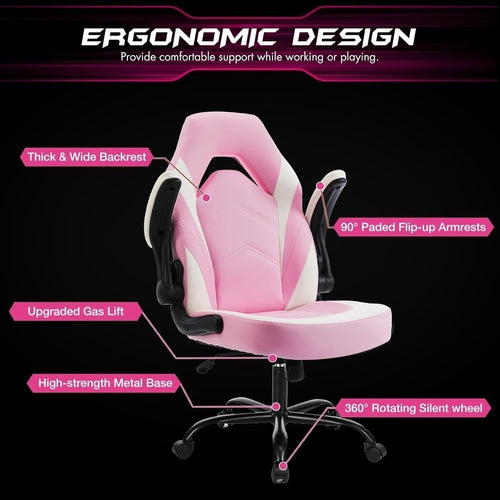 DeskCraft Gaming Chair Pink in Modern Home Workspace Setting